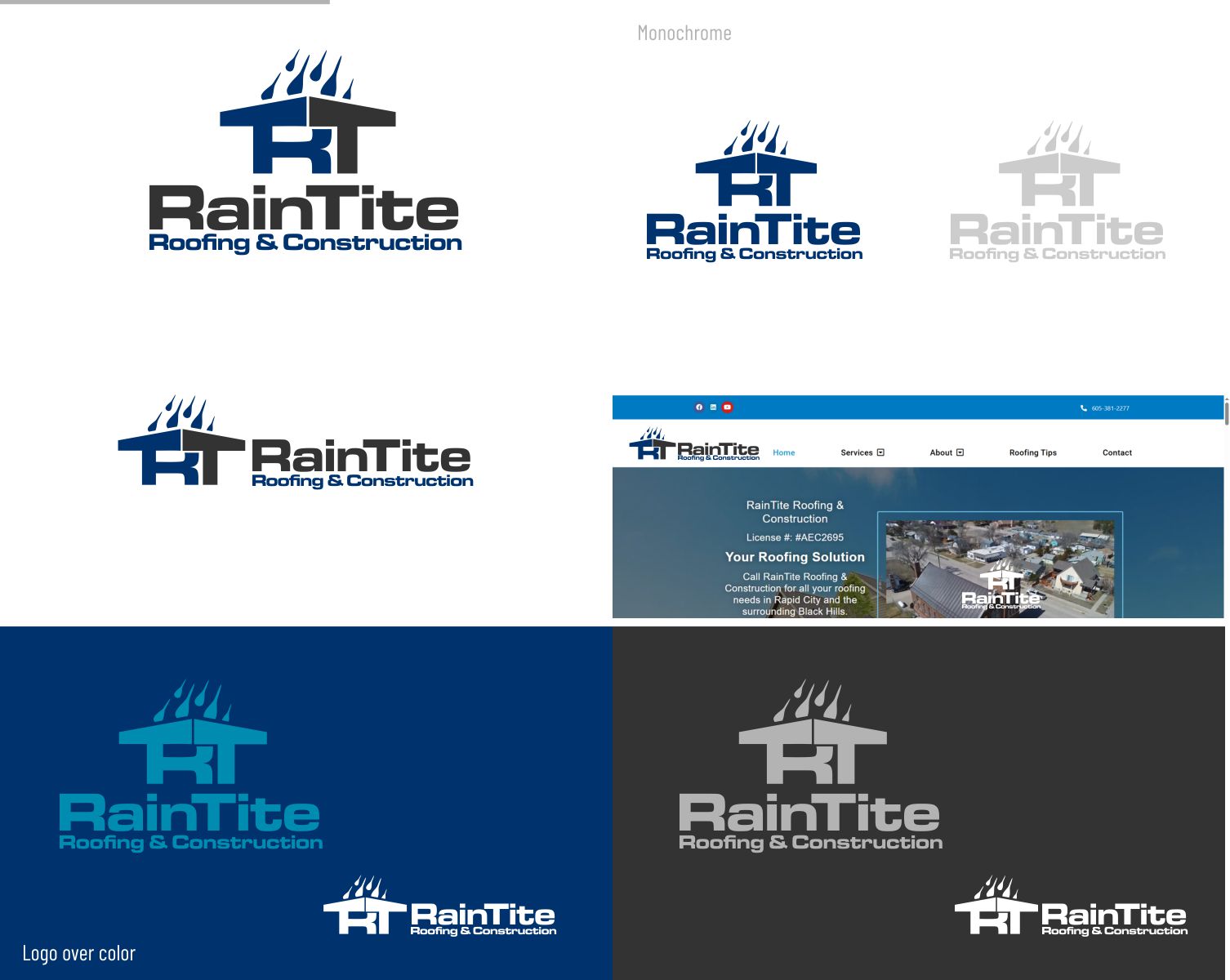 Logo Design by DesignMX (Renan Mejia) for RainTite Roofing & Construction | Design #35391979