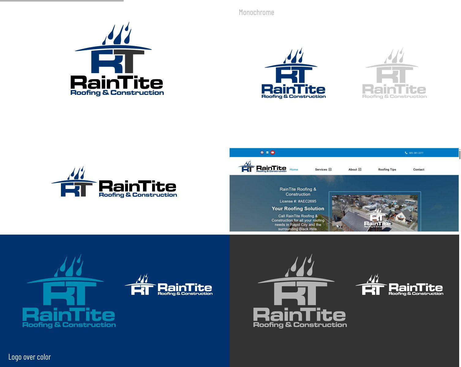 Diseño de Logo por DesignMX (Renan Mejia) para RainTite Roofing & Construction | Diseño #35391980