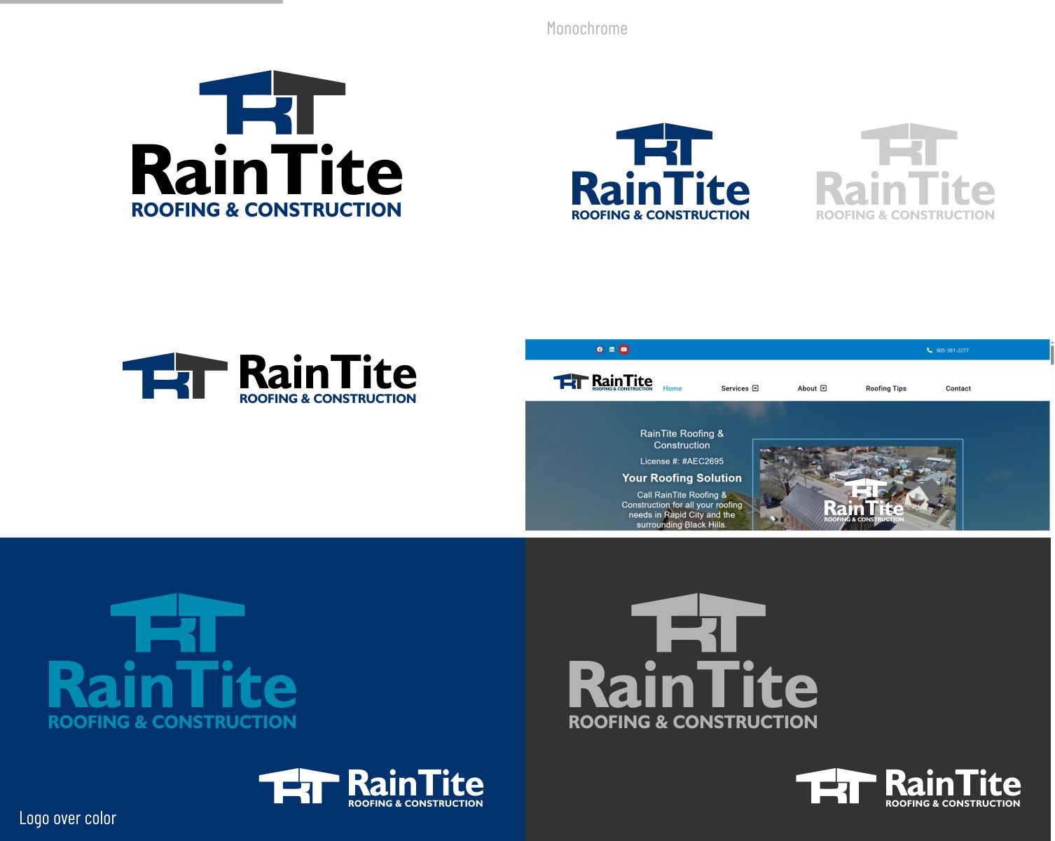 Logo Design by DesignMX (Renan Mejia) for RainTite Roofing & Construction | Design #35391981