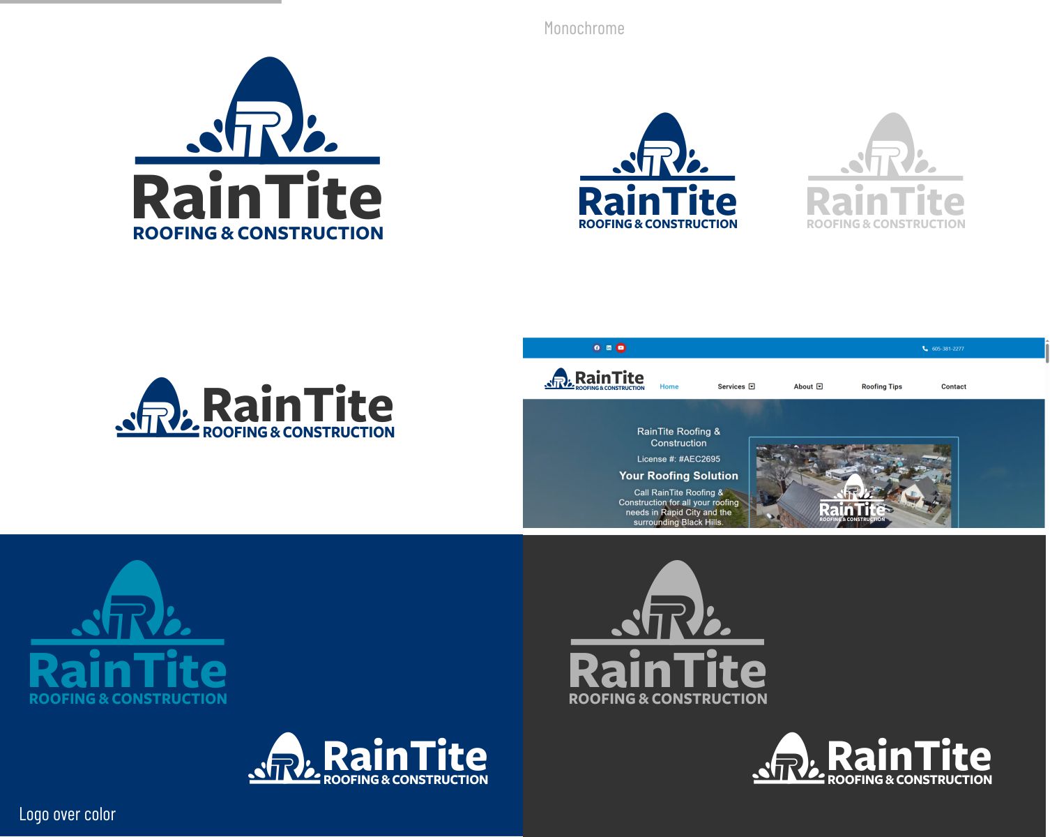 Logo Design by DesignMX (Renan Mejia) for RainTite Roofing & Construction | Design #35391986