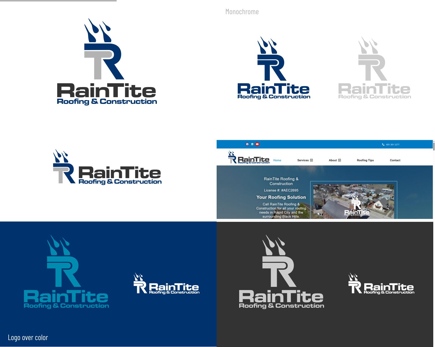 Logo Design by DesignMX (Renan Mejia) for RainTite Roofing & Construction | Design #35391995