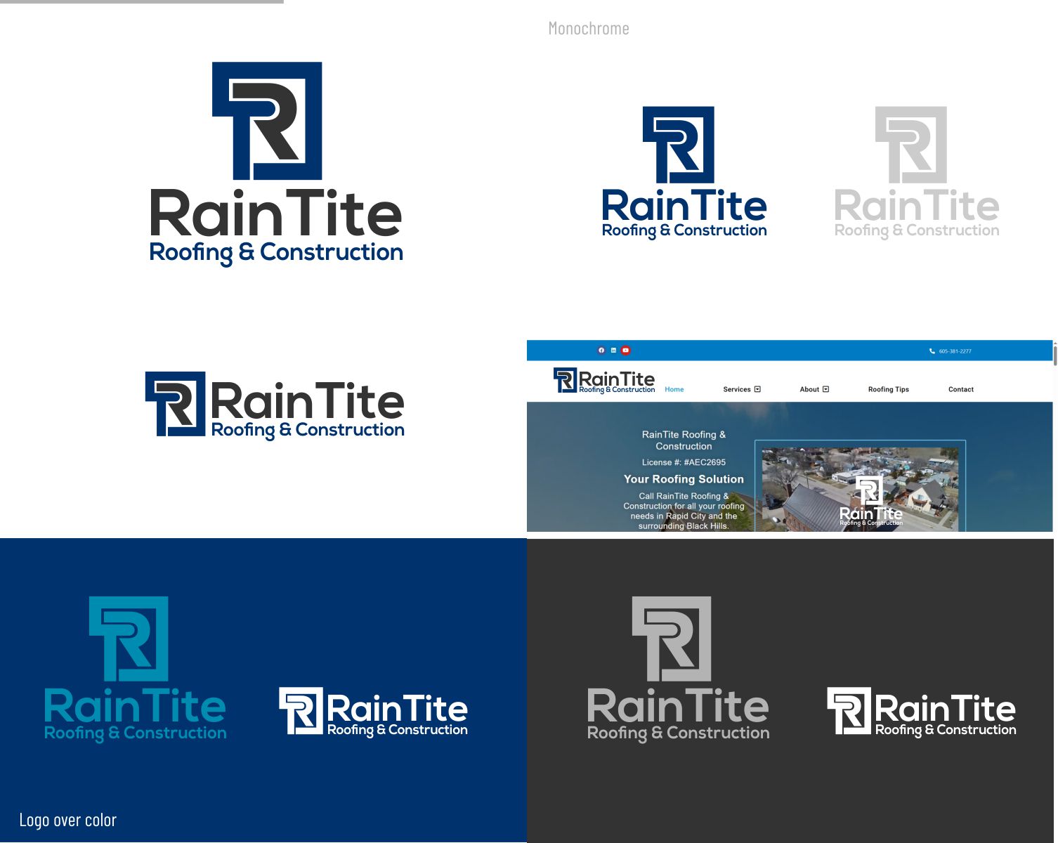 Logo Design by DesignMX (Renan Mejia) for RainTite Roofing & Construction | Design #35391996