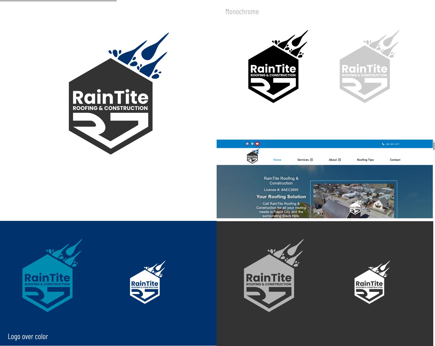 Diseño de Logo por DesignMX (Renan Mejia) para RainTite Roofing & Construction | Diseño #35392002