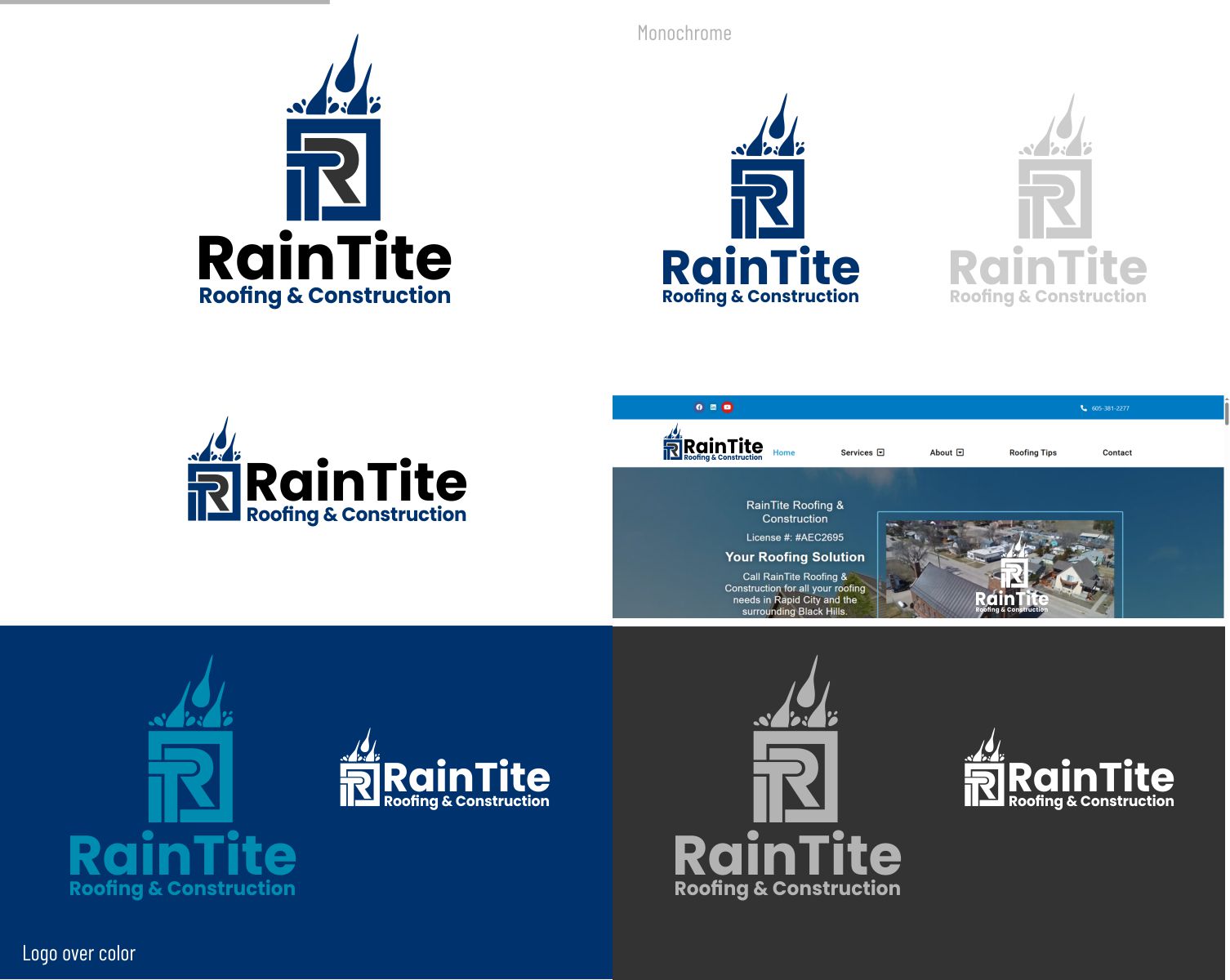 Logo Design by DesignMX (Renan Mejia) for RainTite Roofing & Construction | Design #35392003