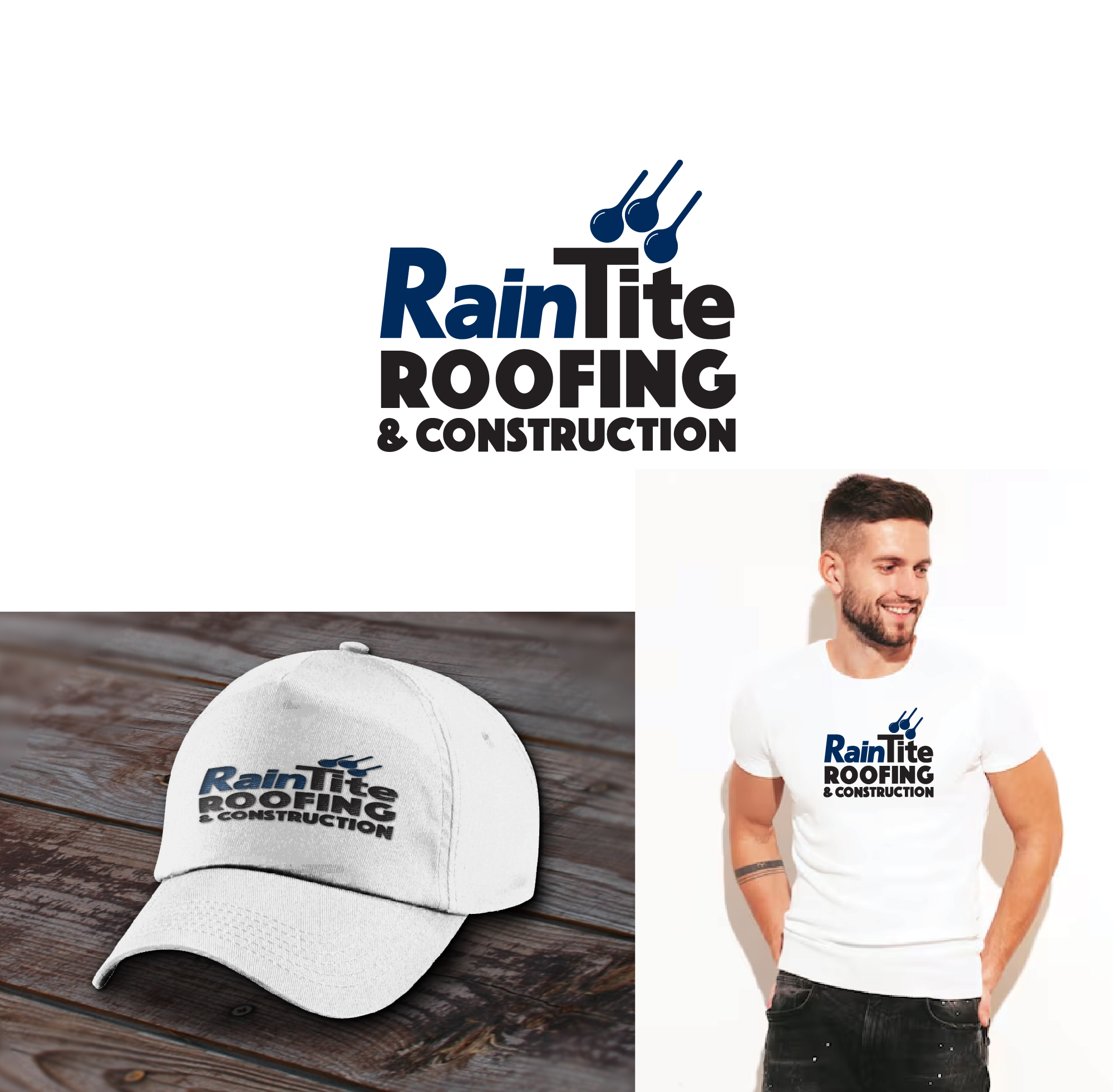 Logo-Design von Deziners Zone für RainTite Roofing & Construction | Design #35389841