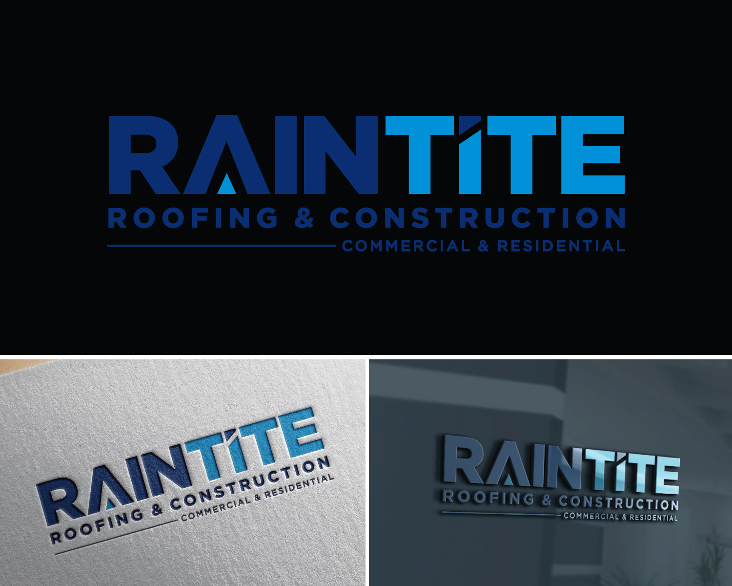 Logo-Design von Atec für RainTite Roofing & Construction | Design #35398565
