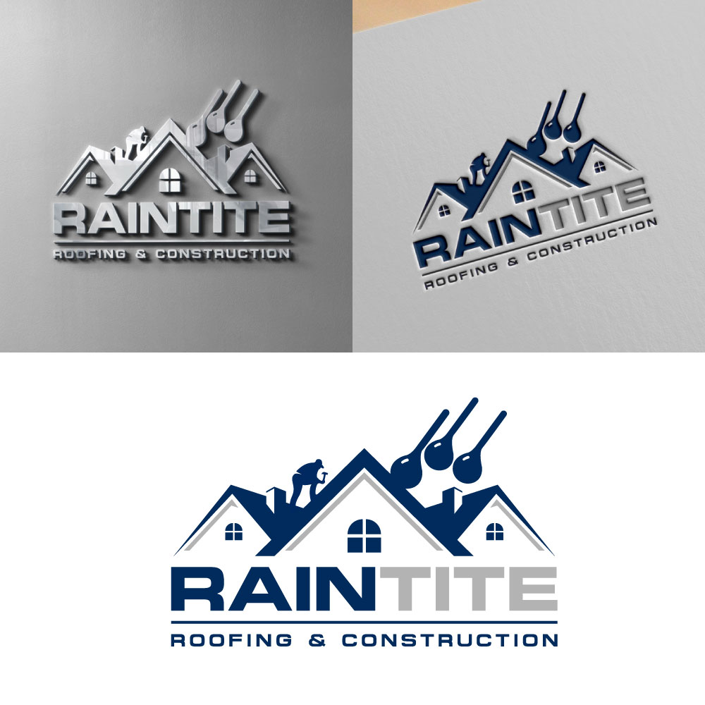 Diseño de Logo por Znuj Esilas para RainTite Roofing & Construction | Diseño #35427475