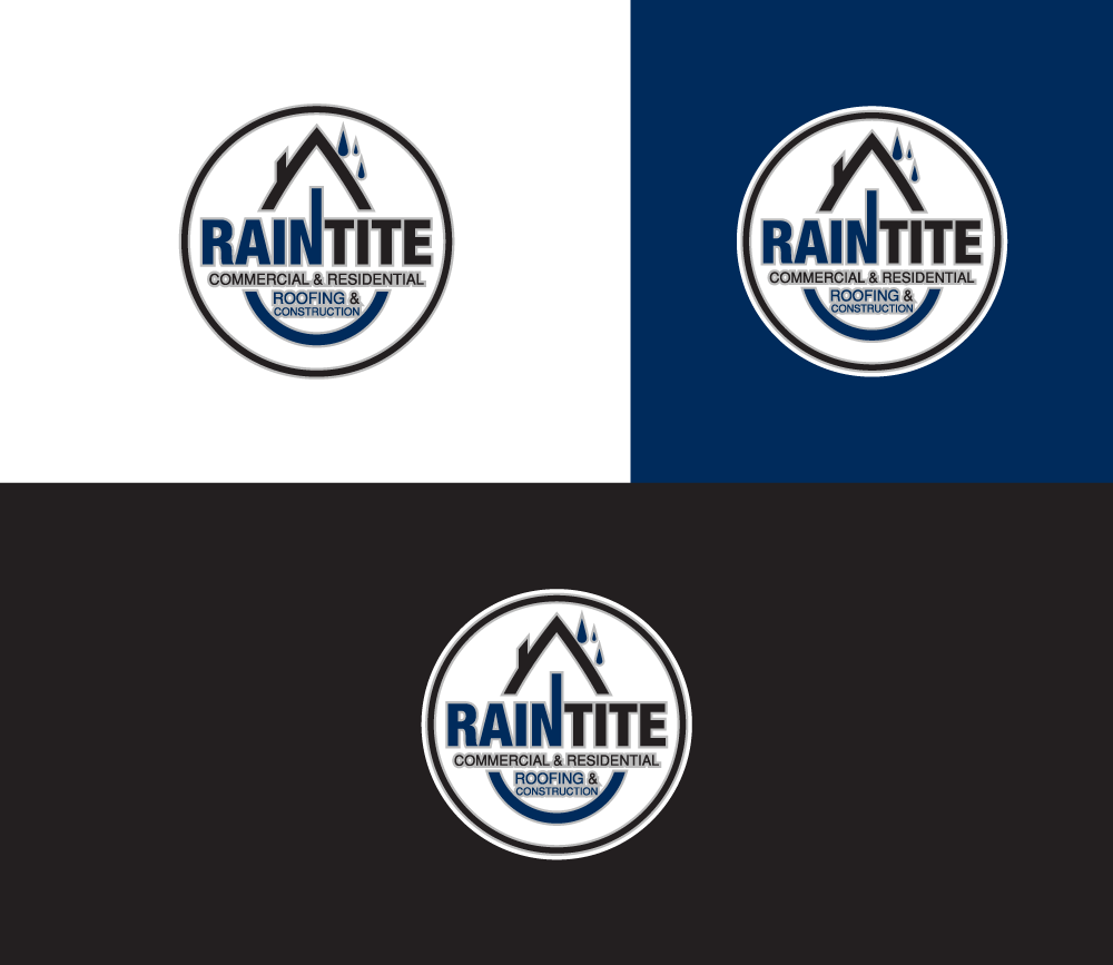 Logo Design by oxxi for RainTite Roofing & Construction | Design #35389627