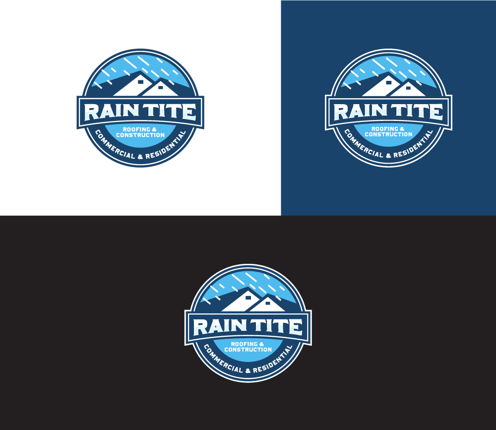 Logo Design by oxxi for RainTite Roofing & Construction | Design #35389628
