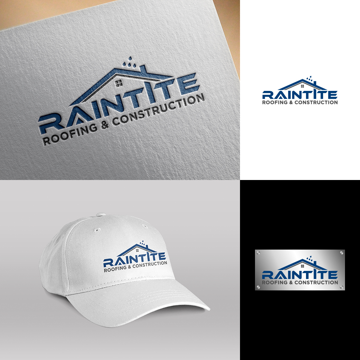 Logo Design by Gracia's Design for RainTite Roofing & Construction | Design #35387676