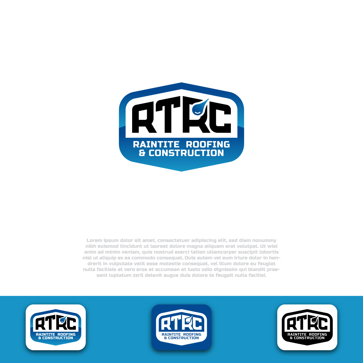 Logo Design by Kornelius - Lahalah for RainTite Roofing & Construction | Design #35388187