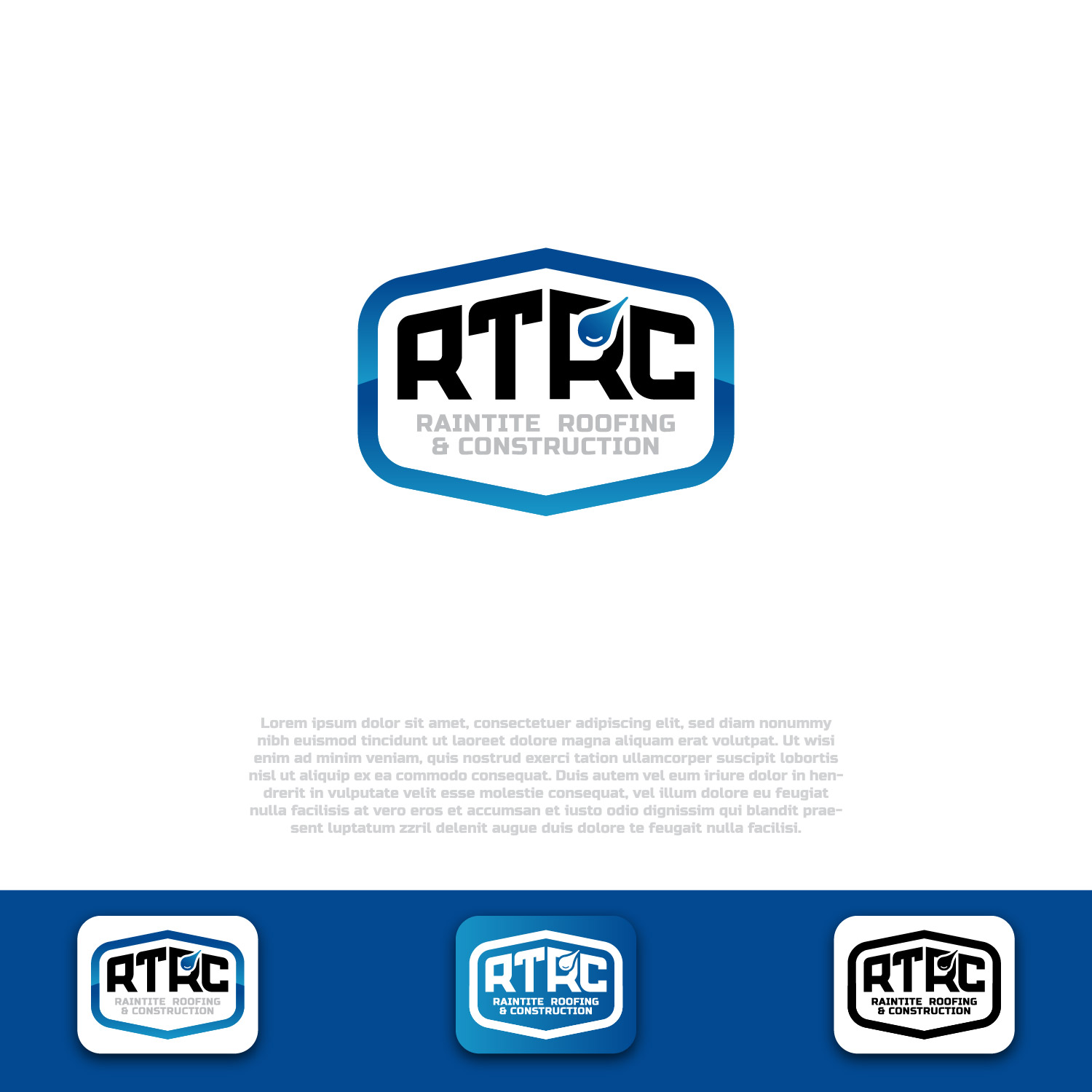 Logo Design by Kornelius - Lahalah for RainTite Roofing & Construction | Design #35388192