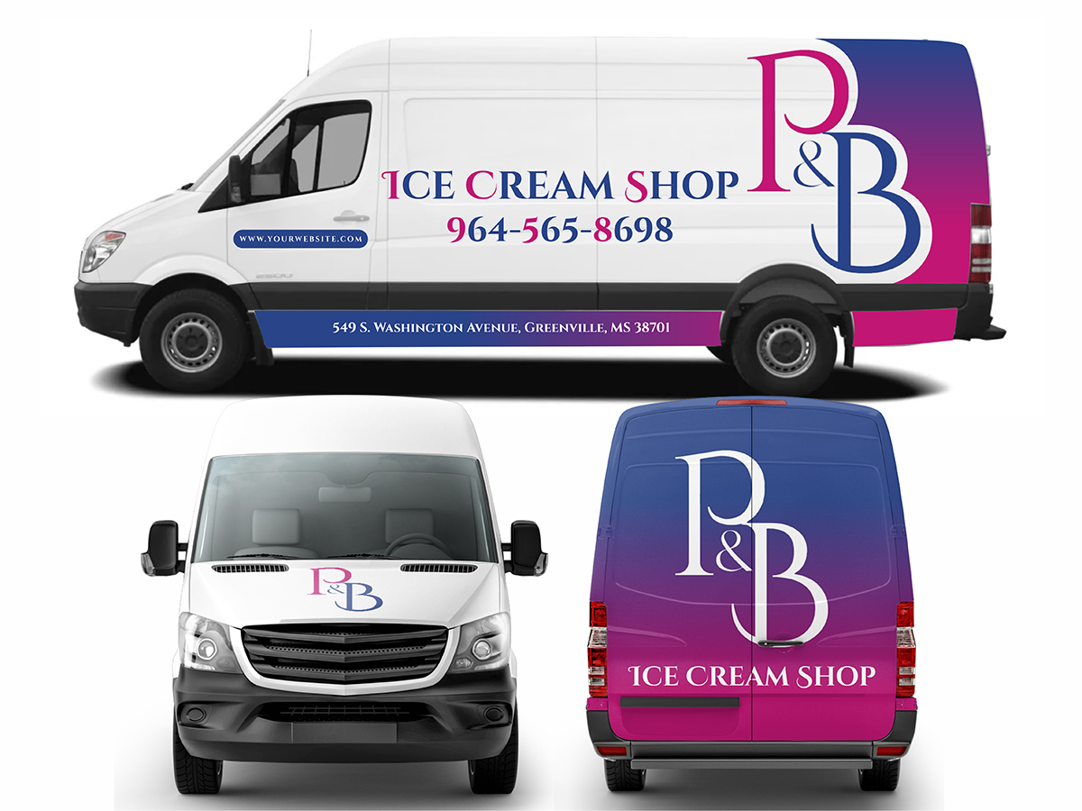 Car Wrap Design by AslamDesign for P & B Ice Cream Shop | Design #35396672