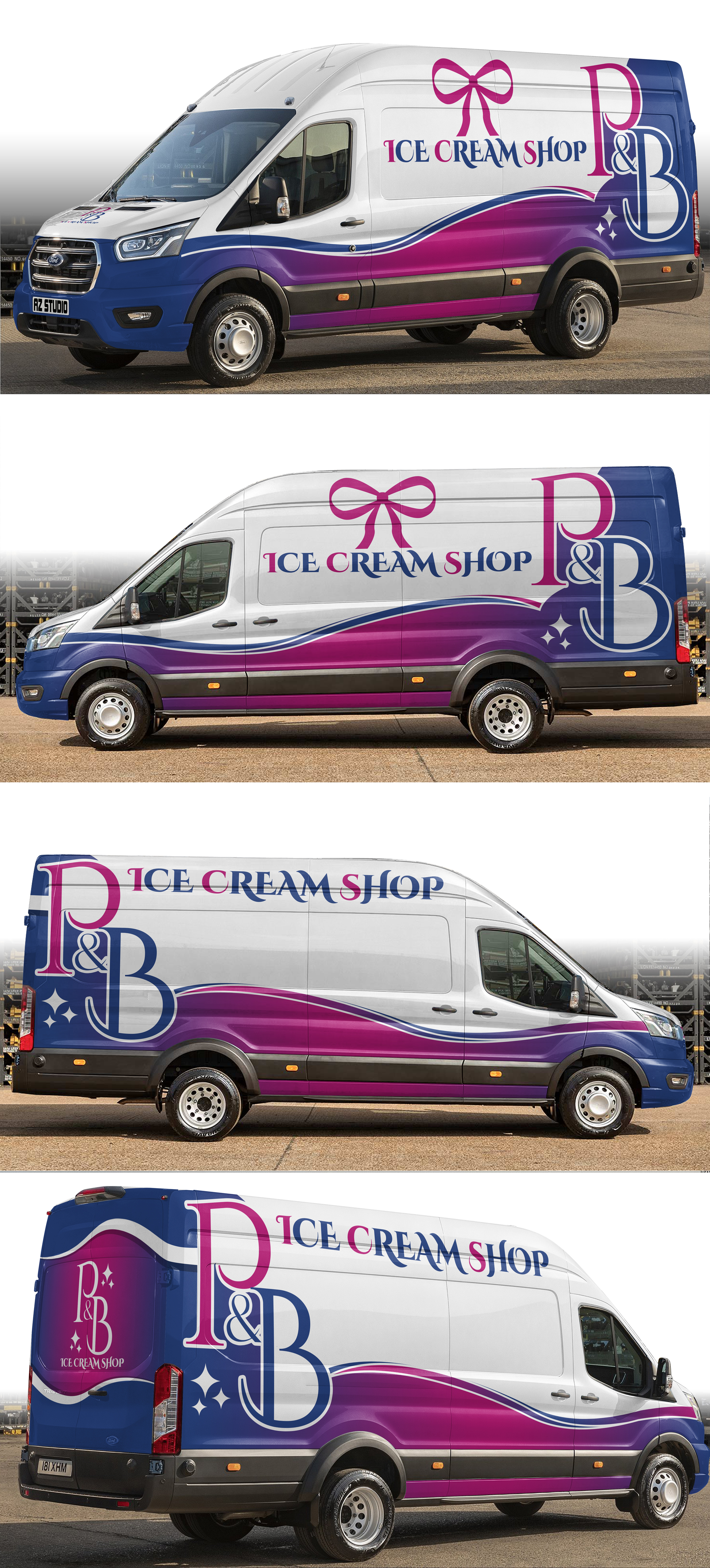 Diseño de Rotulación de Vehículo por AZ_Studio para P & B Ice Cream Shop | Diseño #35398606