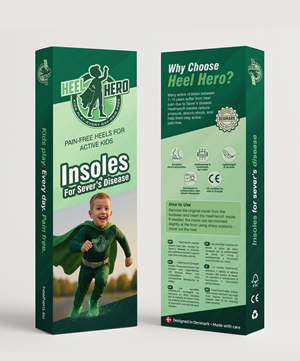 Packaging Design for HeelHero® Insoles (for kids with Sever’s disease)
