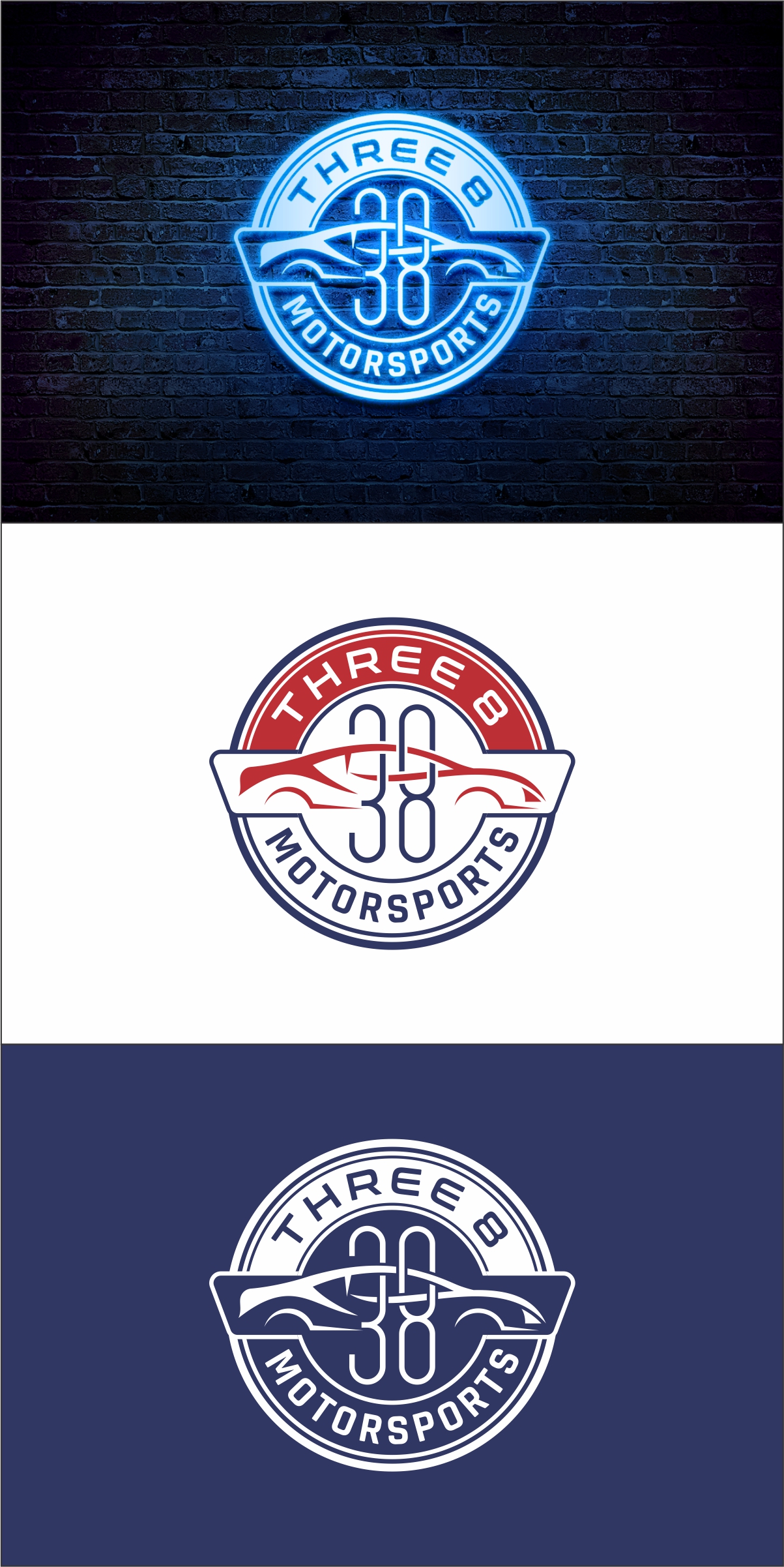 Logo Design by Robert Macwan for Three 8 Motorsports | Design #35437147