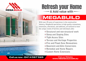 Design de Flyer par Mozez32 pour Megabuild Pty Ltd | Design : #35420462