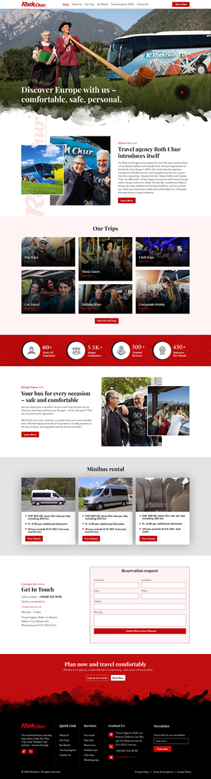 Redesign Webseite Bus-Reiseunternehmen Roth Chur