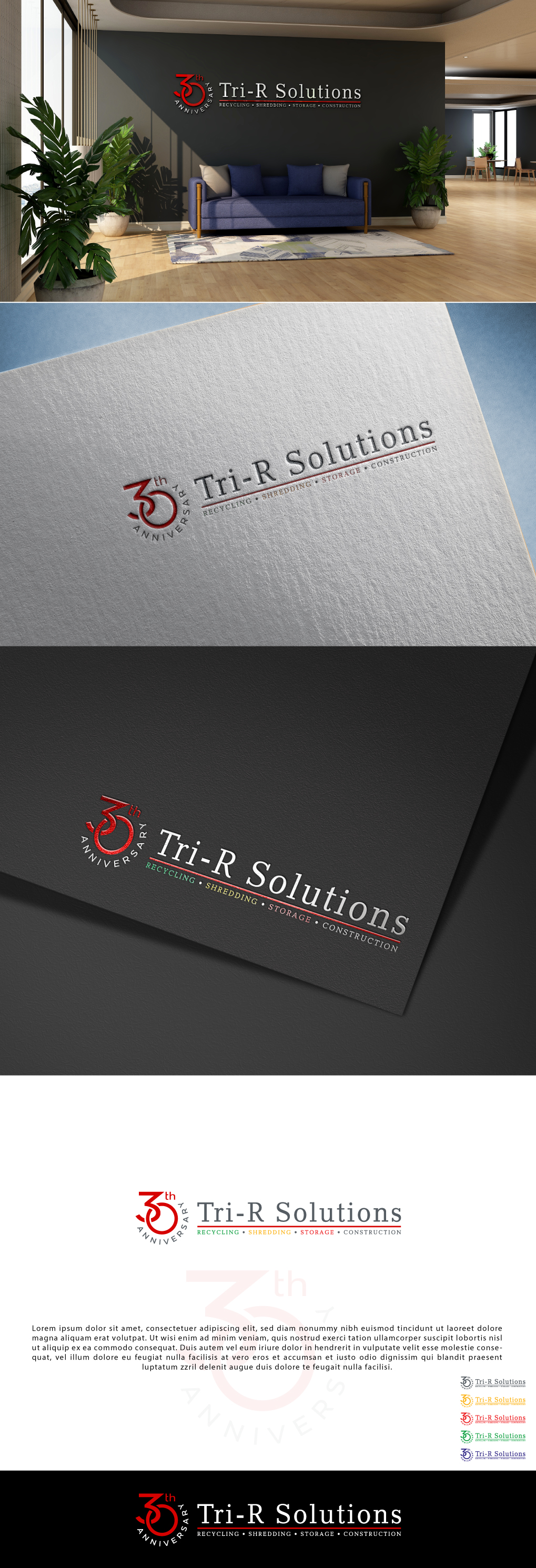 Logo Design by Tube light for Tri R Recycling Ltd | Design: #35487325
