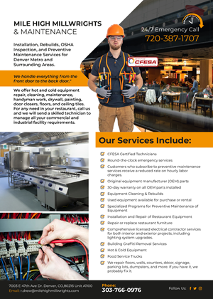 Flyer Design by Achiver for Mile High Millwrights and Maintenance | Design: #35447957