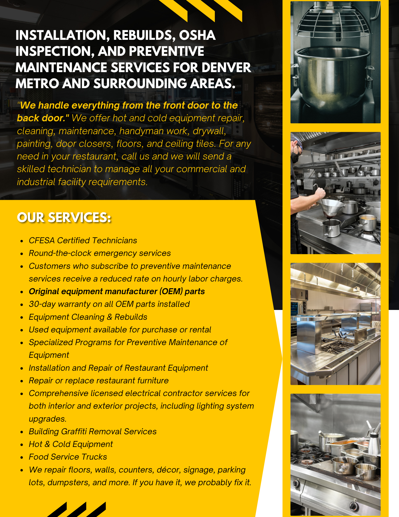 Flyer-Design von James für Mile High Millwrights and Maintenance | Design #35437218