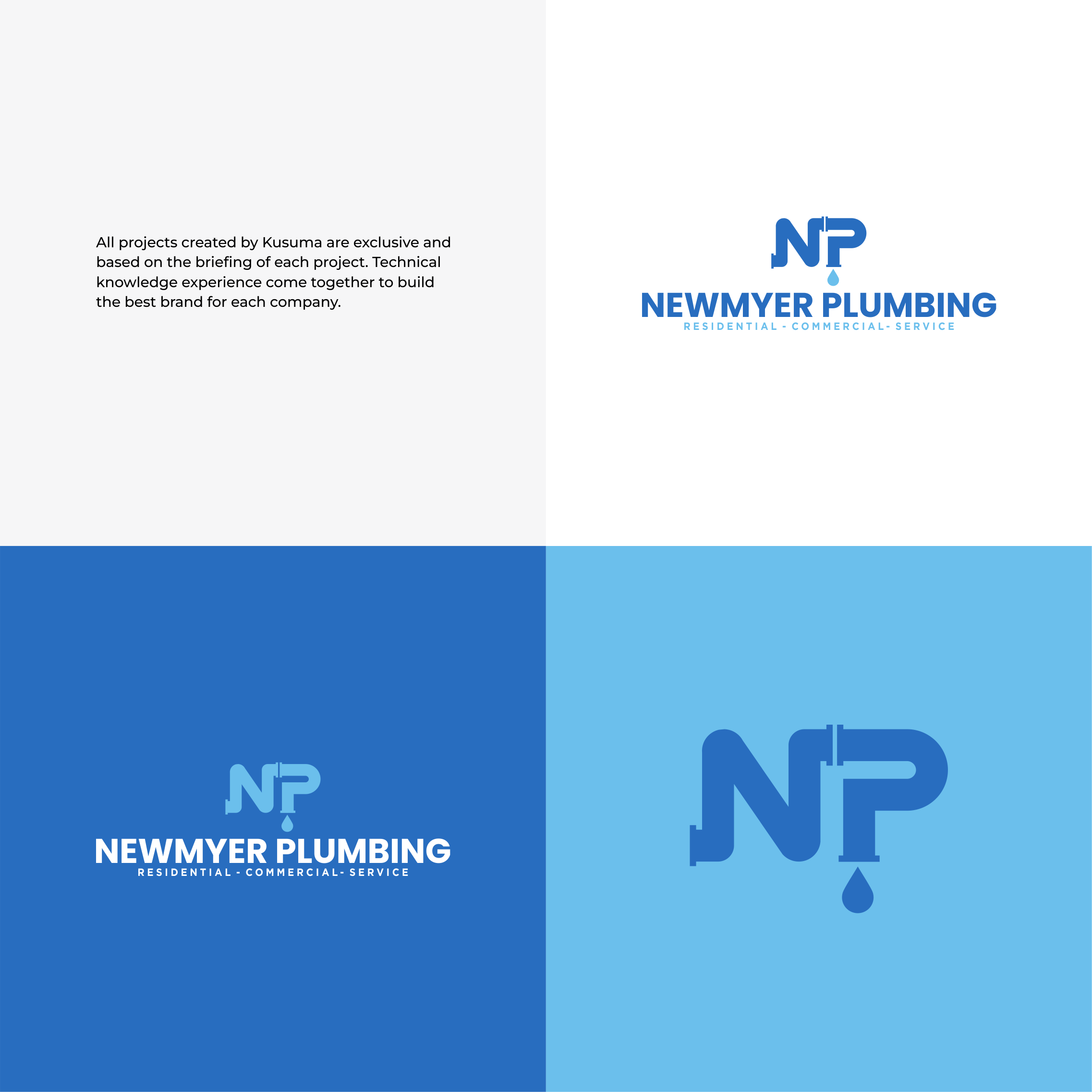 Logo Design by Kusuma Studio for Newmyer plumbing LLC | Design #35459979
