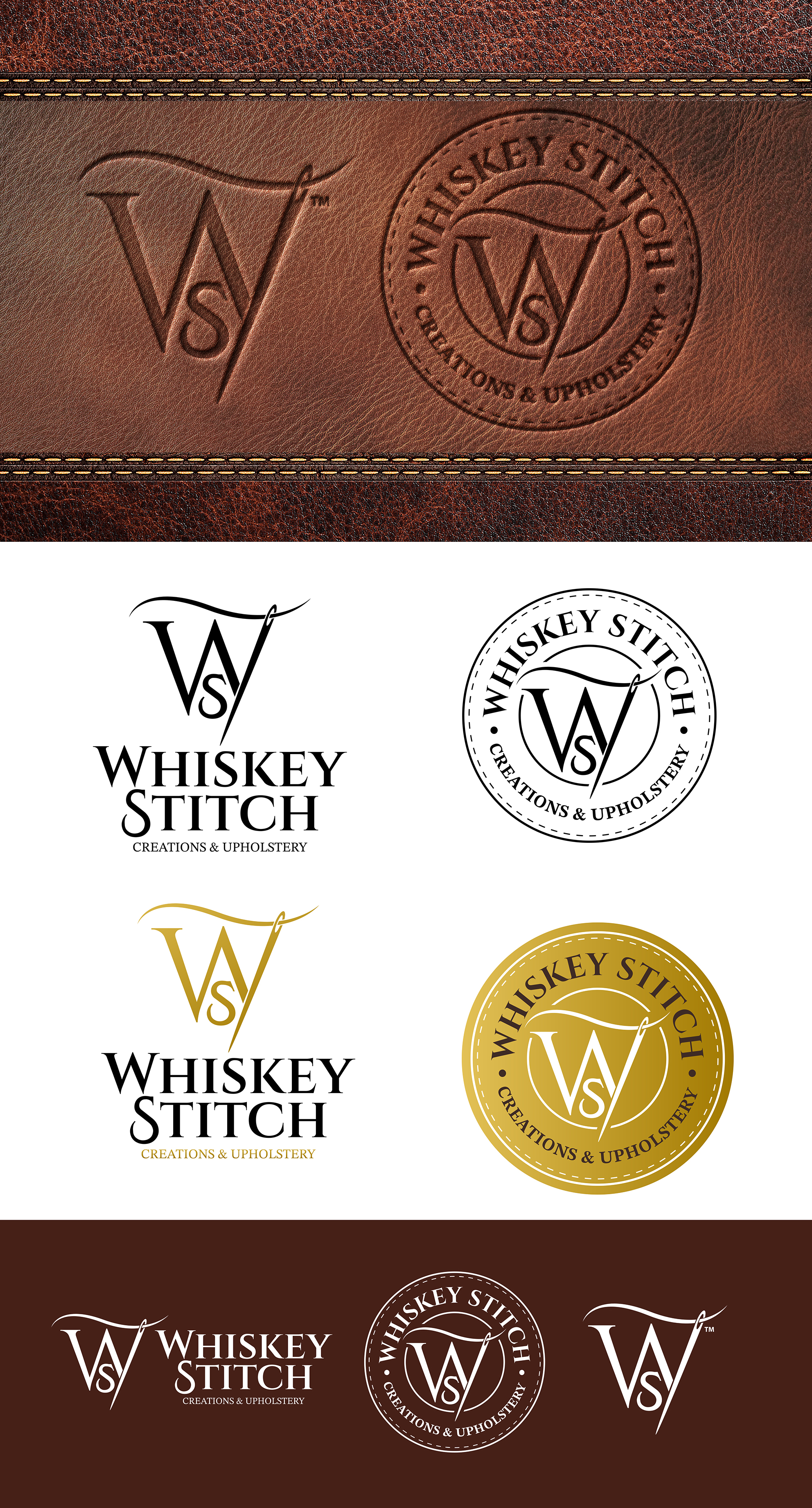 Logo-Design von Jose Lopez ( Verified Pro Designer ) für Whiskey Stitch Creation & Upholstery | Design #35522122