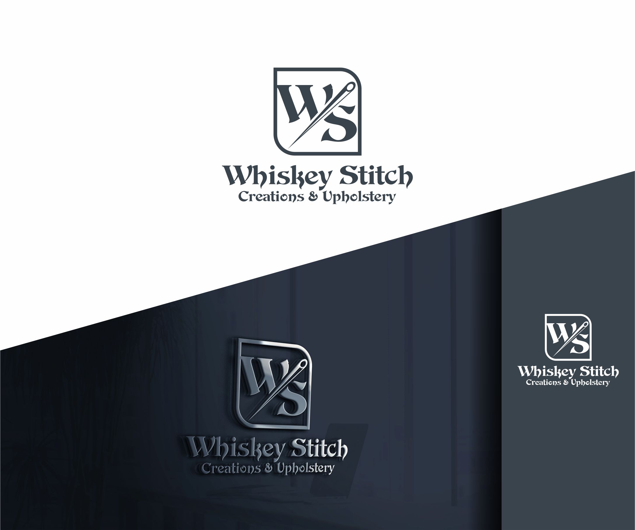 Logo-Design von alkaline für Whiskey Stitch Creation & Upholstery | Design #35459501