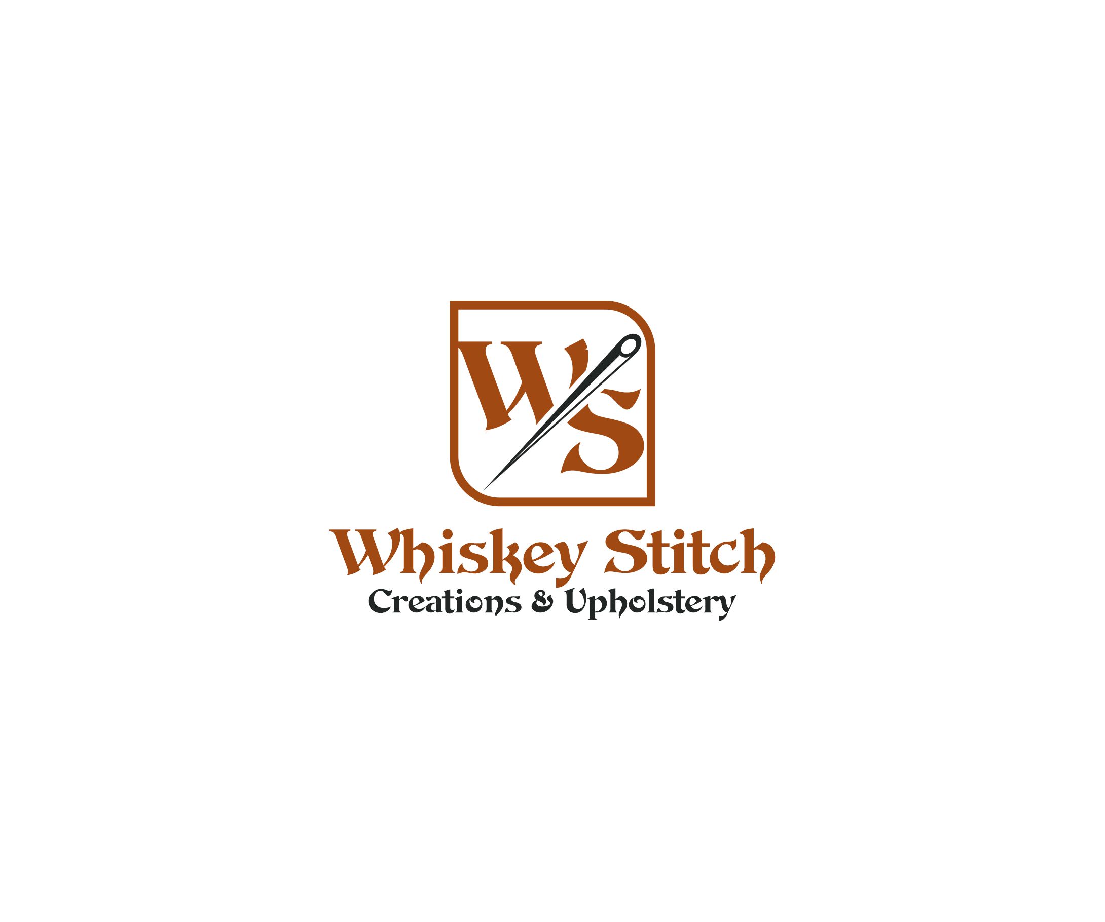 Logo Design by alkaline for Whiskey Stitch Creation & Upholstery | Design #35469640
