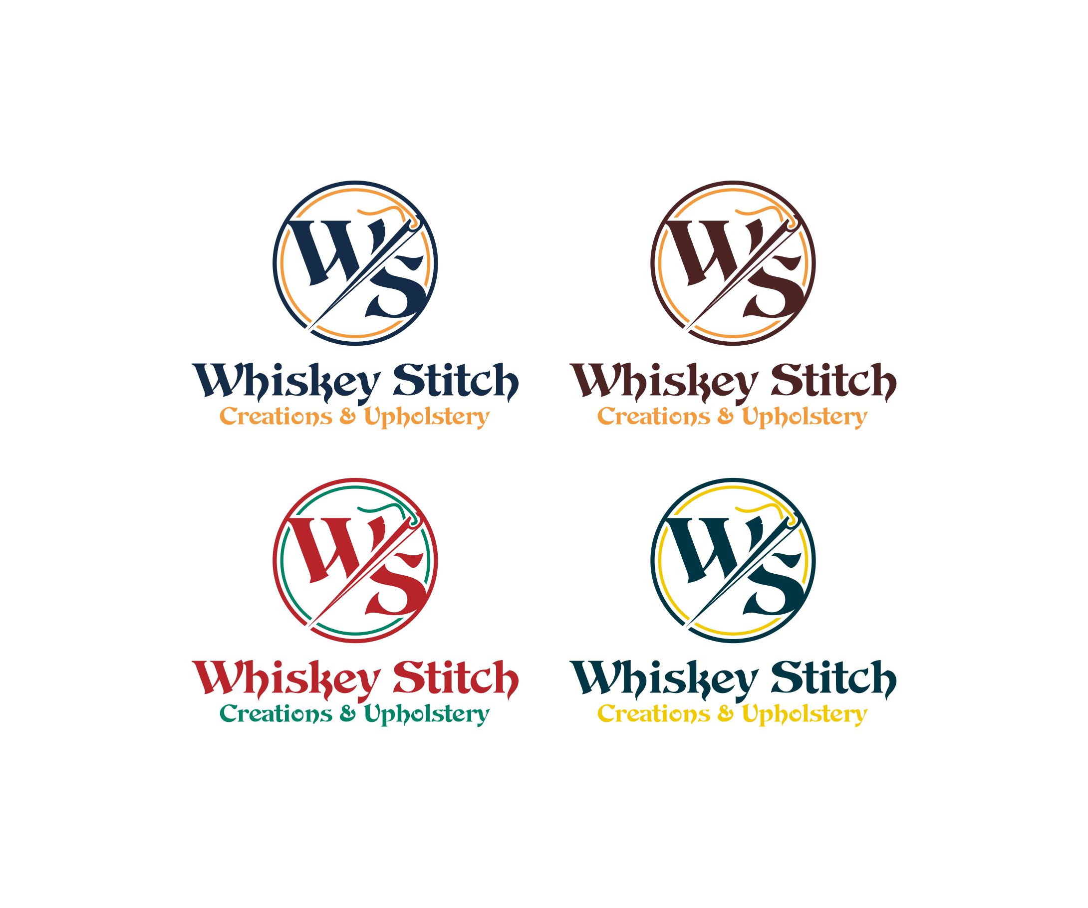 Logo-Design von alkaline für Whiskey Stitch Creation & Upholstery | Design #35475877