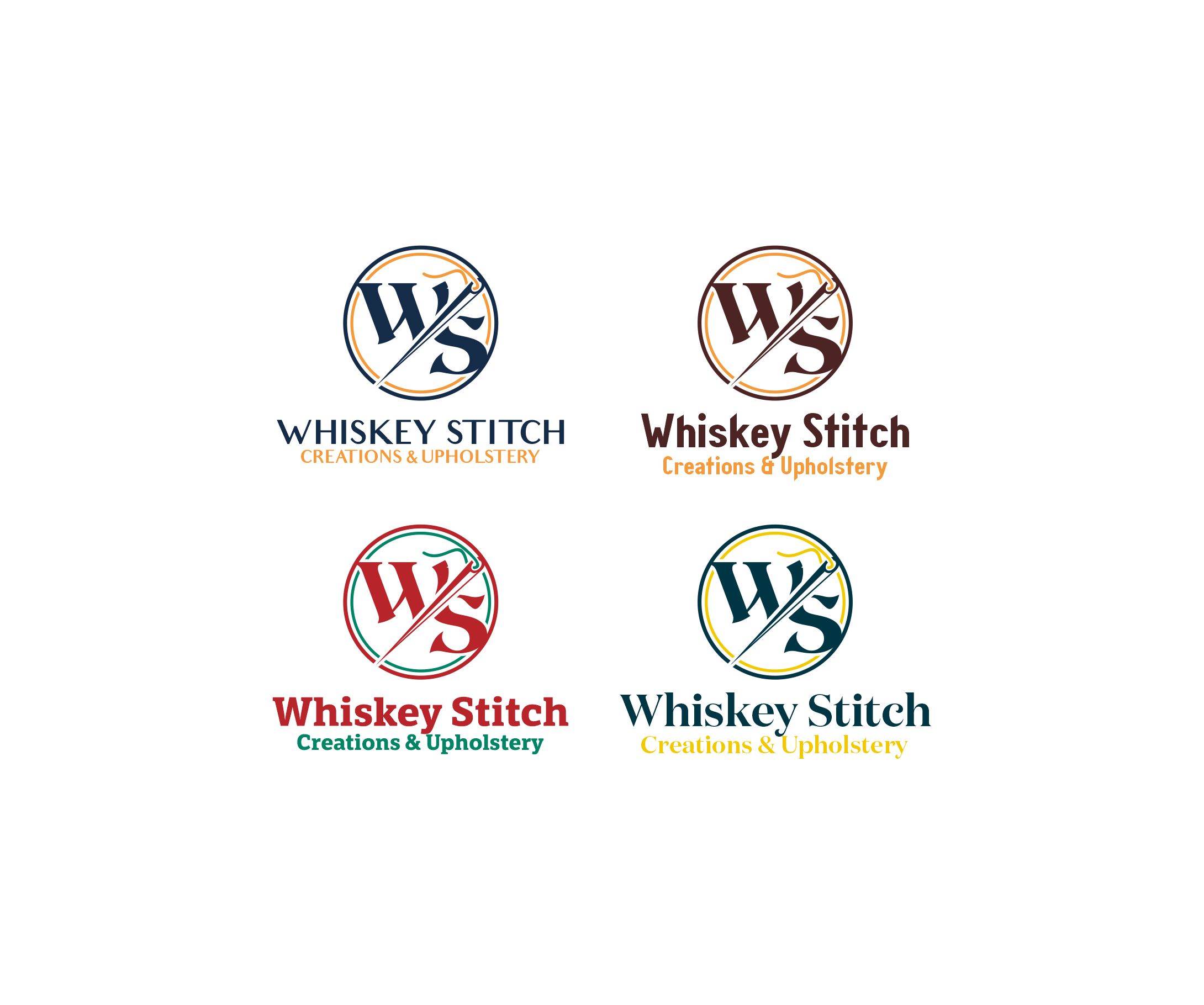Diseño de Logo por alkaline para Whiskey Stitch Creation & Upholstery | Diseño #35475888