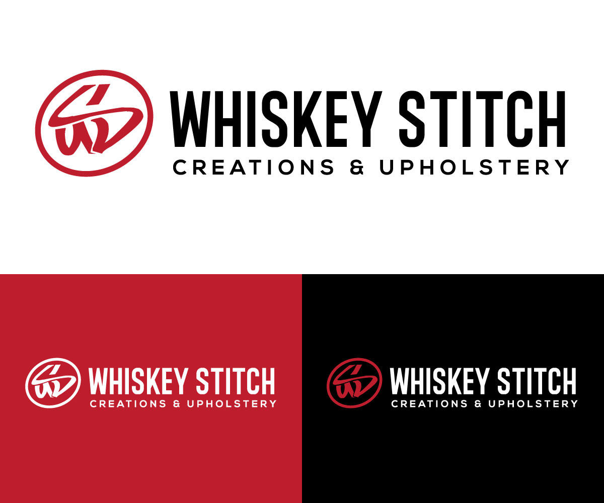 Logo-Design von Kavth für Whiskey Stitch Creation & Upholstery | Design #35480060