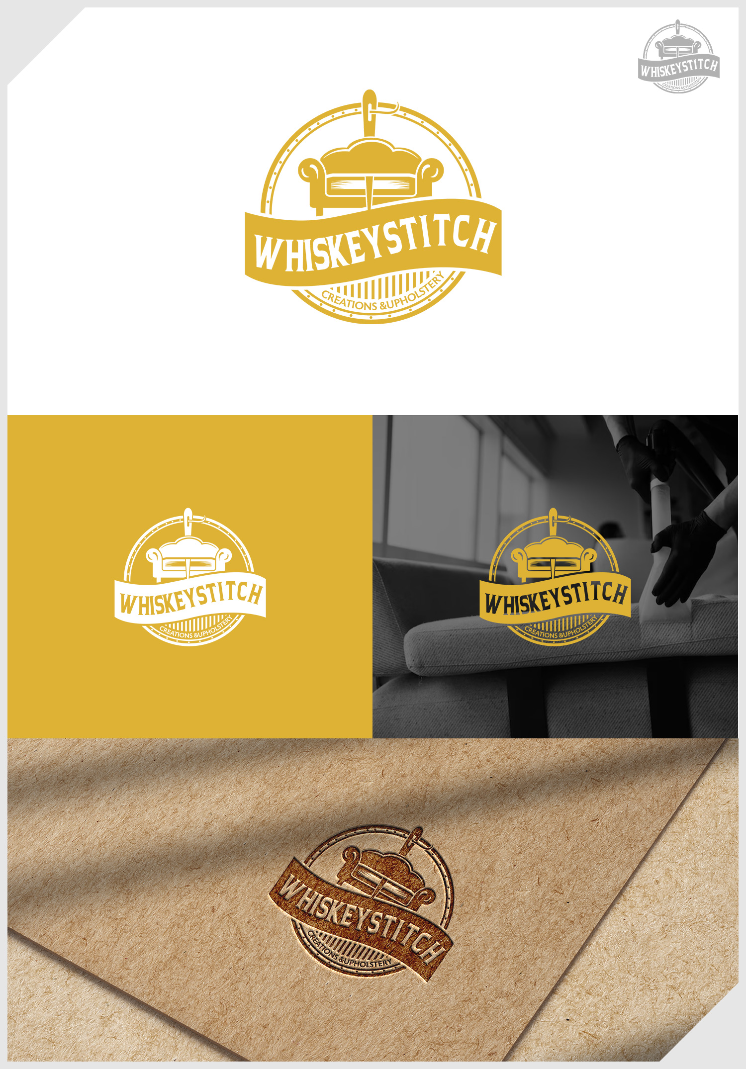 Logo Design by IDesign1606 for Whiskey Stitch Creation & Upholstery | Design #35462229