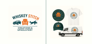 Logo Design by Borago for Whiskey Stitch Creation & Upholstery | Design: #35457946