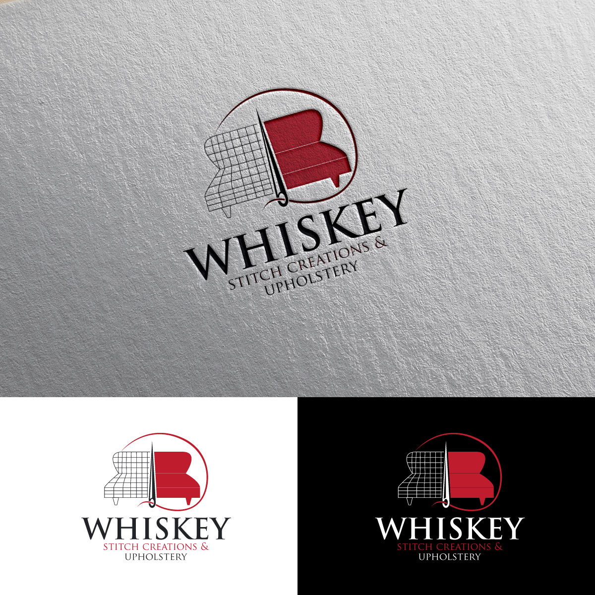 Logo Design by Alex Henry for Whiskey Stitch Creation & Upholstery | Design #35451768