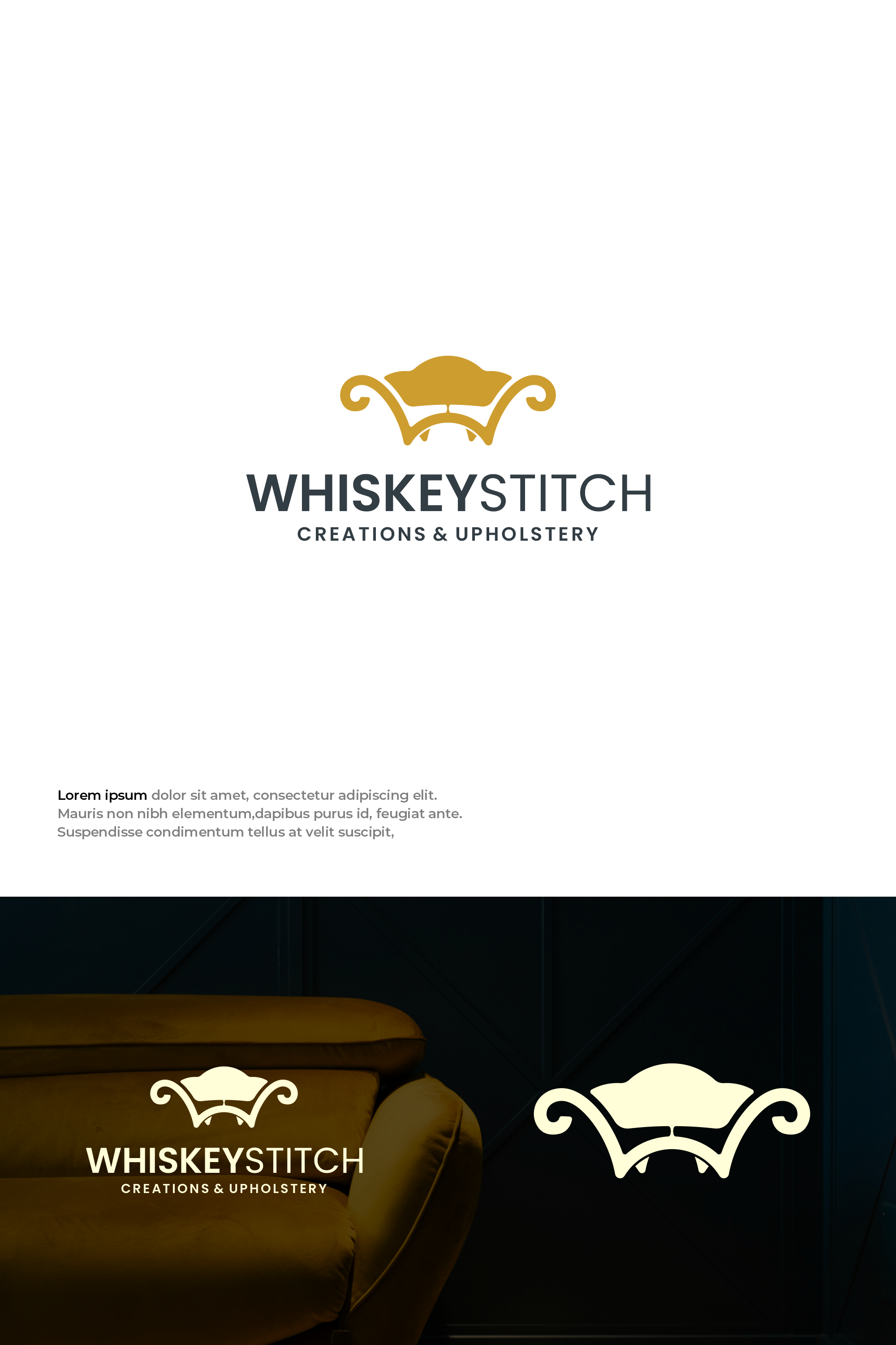 Logo-Design von Mantra™ für Whiskey Stitch Creation & Upholstery | Design #35462440