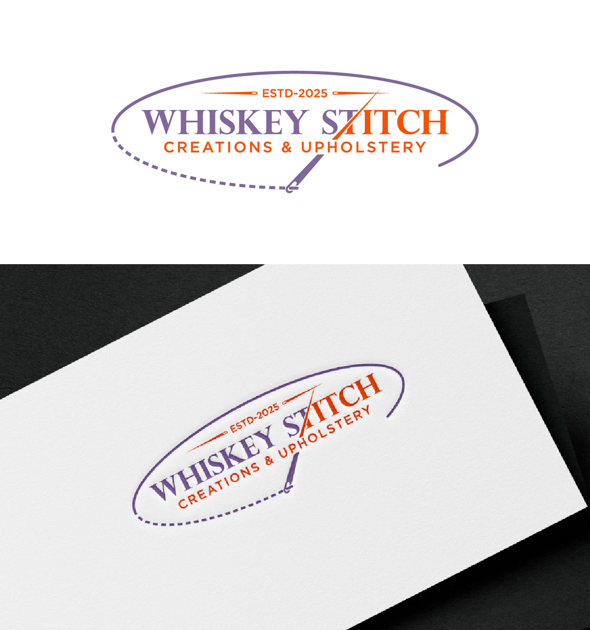 Logo Design by fly  design for Whiskey Stitch Creation & Upholstery | Design #35453358