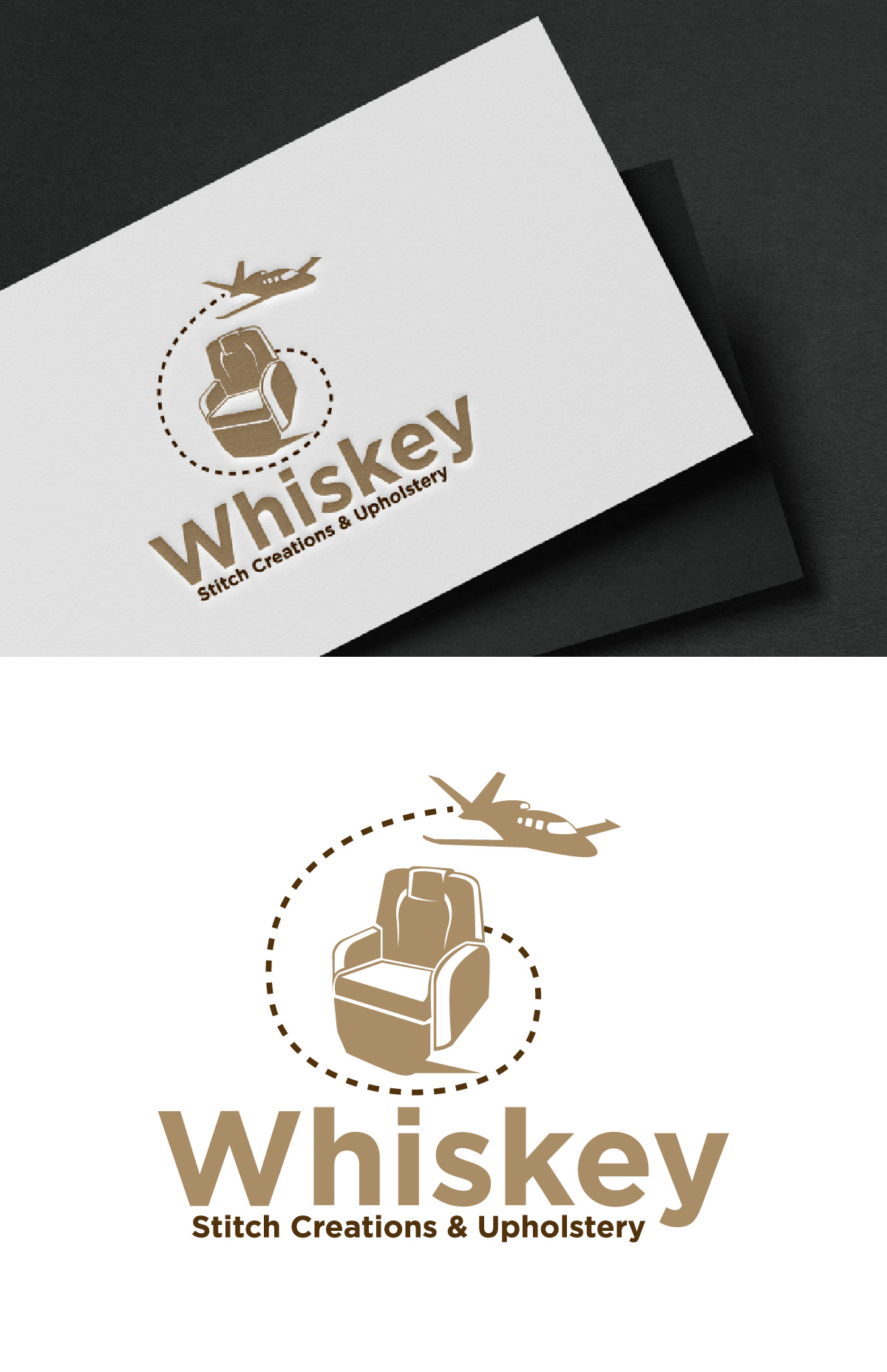 Diseño de Logo por fly  design para Whiskey Stitch Creation & Upholstery | Diseño #35453359