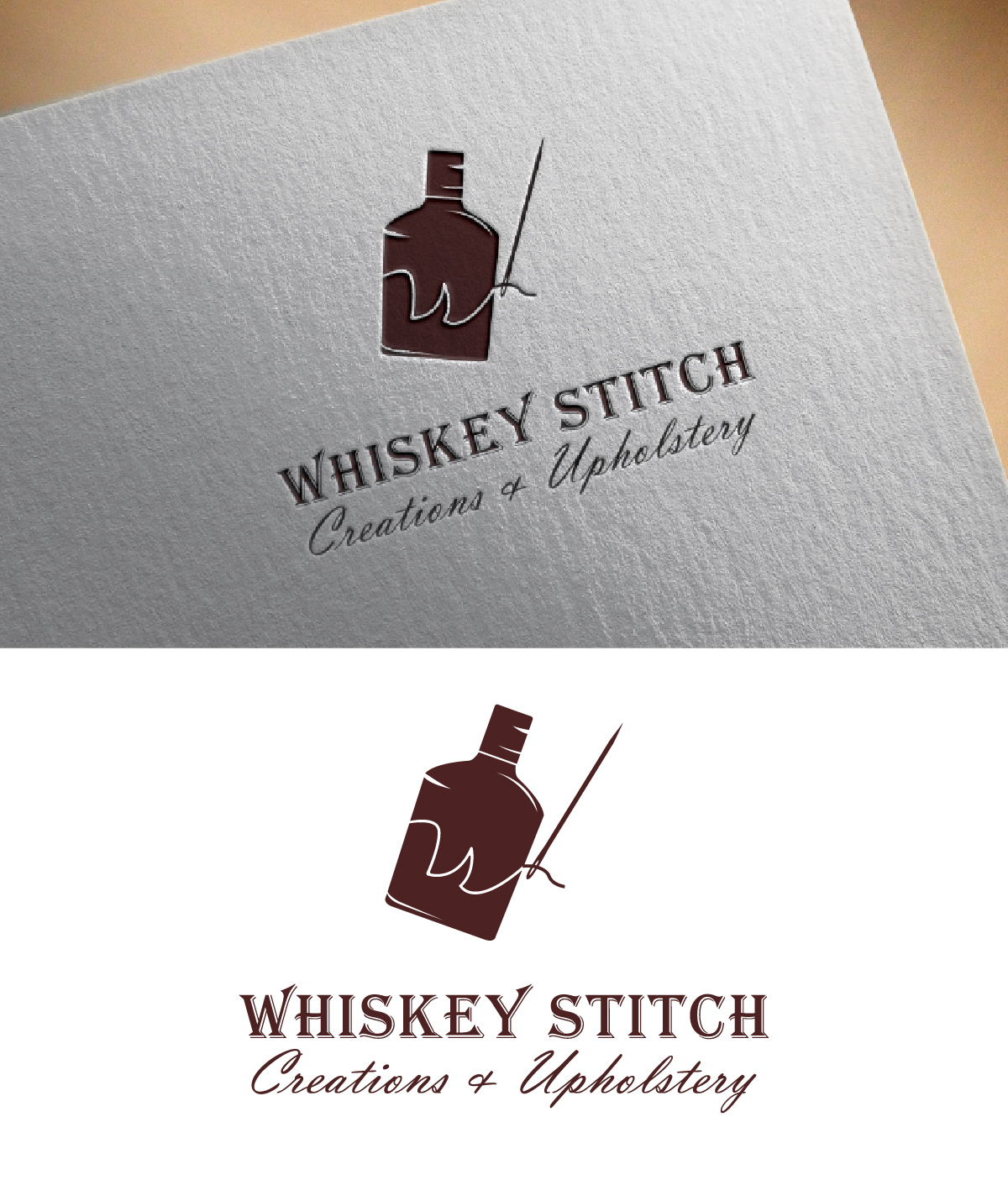 Logo Design by fly  design for Whiskey Stitch Creation & Upholstery | Design #35453364