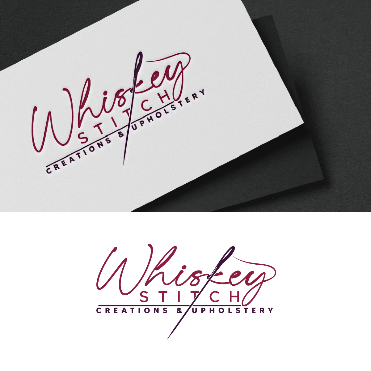 Logo Design by fly  design for Whiskey Stitch Creation & Upholstery | Design #35453444
