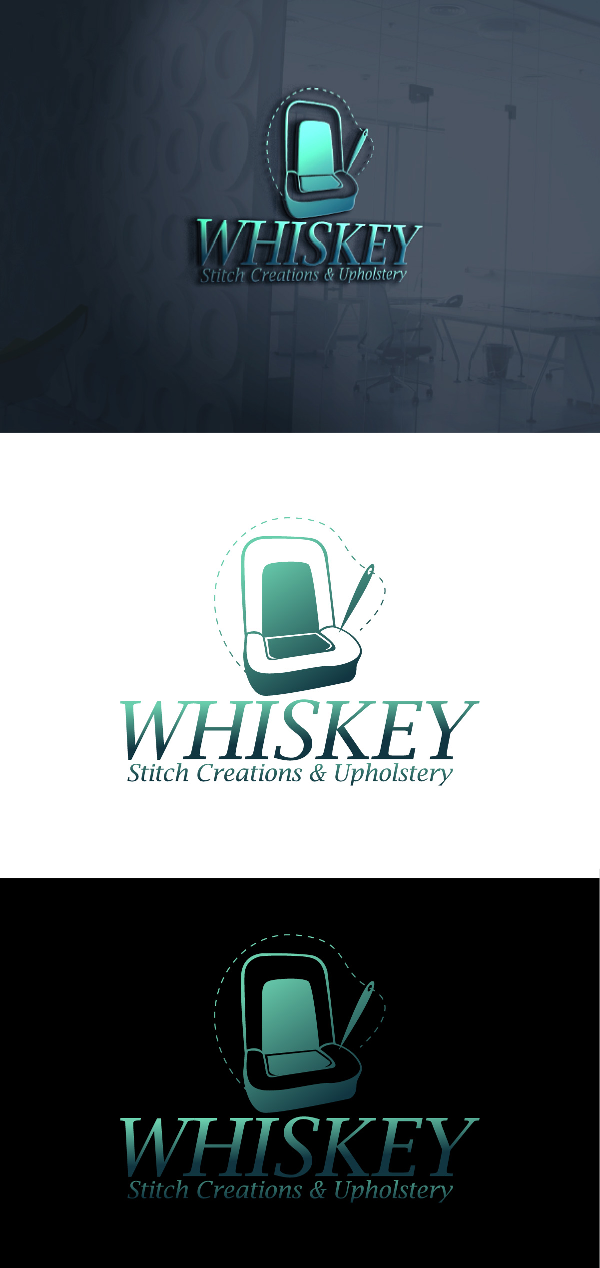 Logo Design by fly  design for Whiskey Stitch Creation & Upholstery | Design #35464366