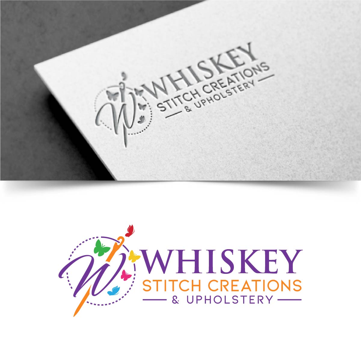 Logo Design by fly  design for Whiskey Stitch Creation & Upholstery | Design #35464372