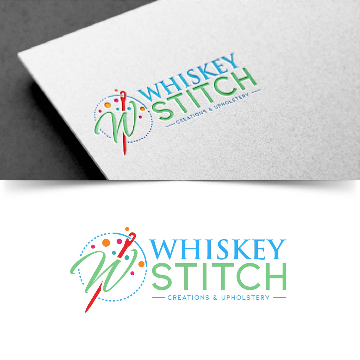 Logo-Design von fly  design für Whiskey Stitch Creation & Upholstery | Design #35472116
