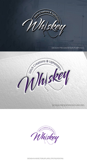 Logo Design by zebronicgraphic for Whiskey Stitch Creation & Upholstery | Design: #35452809