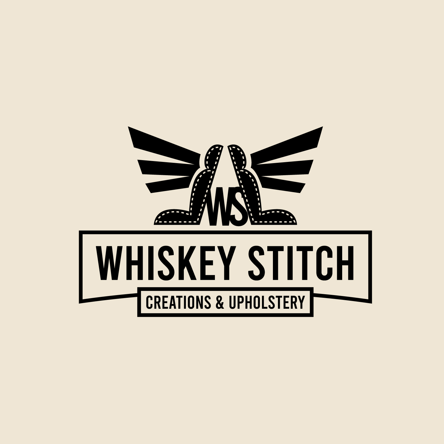 Logo-Design von geni für Whiskey Stitch Creation & Upholstery | Design #35472767