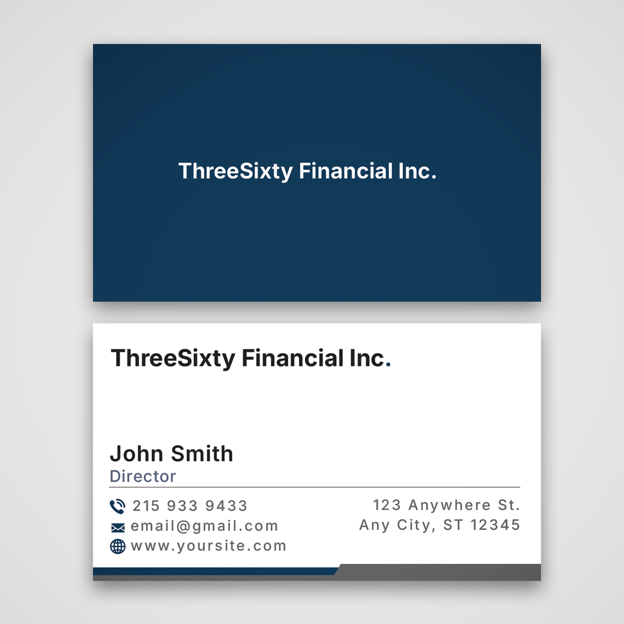 Diseño de Tarjeta de Presentación por Majed D para ThreeSixty Financial Advisory Inc. | Diseño #35475380