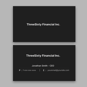 Business Card Design by Majed D for ThreeSixty Financial Advisory Inc. | Design: #35493244