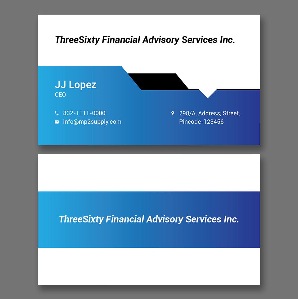 Business Card Design by YourLogoMaster for ThreeSixty Financial Advisory Inc. | Design #35468102