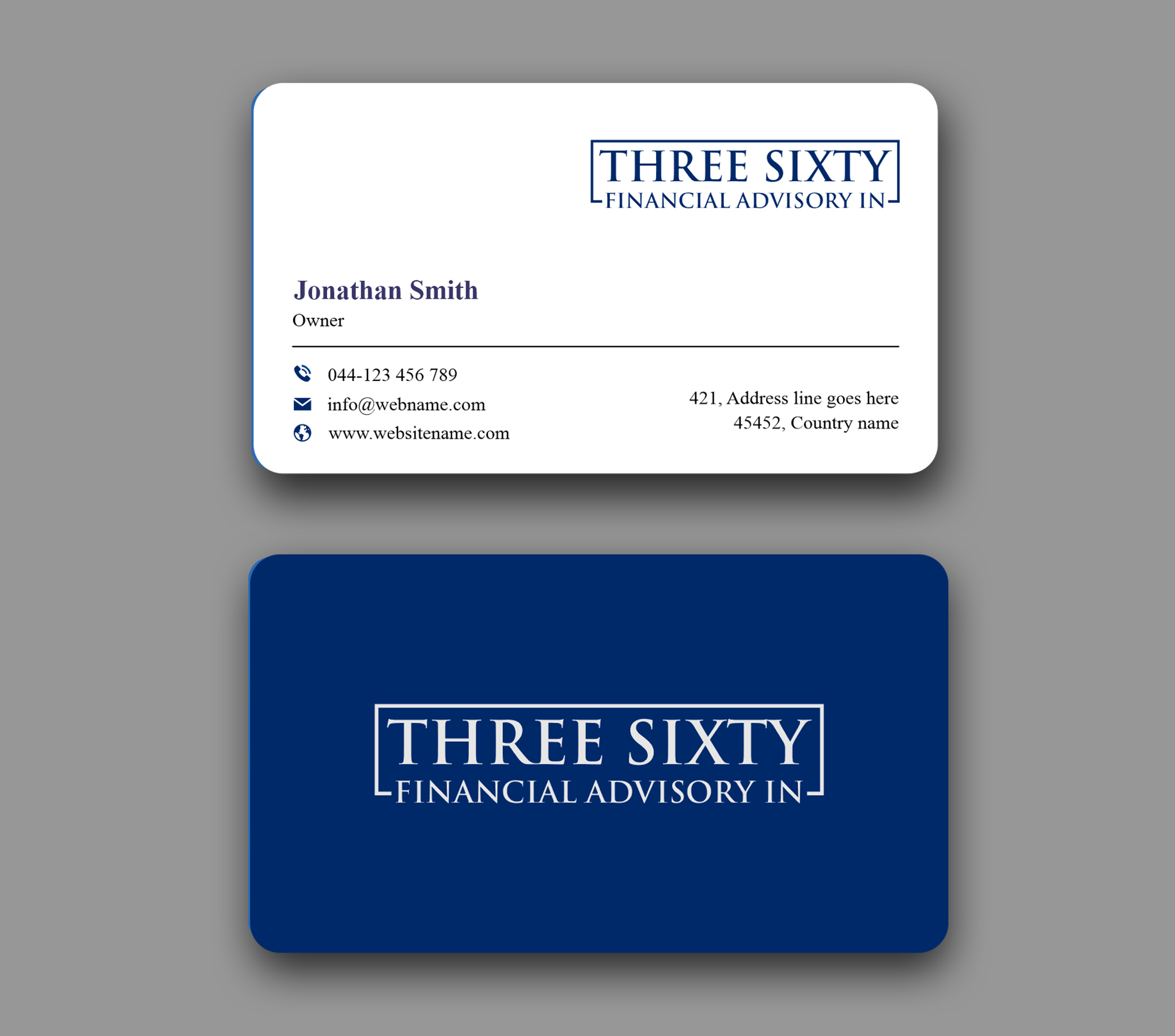 Business Card Design by JS Desiger for ThreeSixty Financial Advisory Inc. | Design #35455118