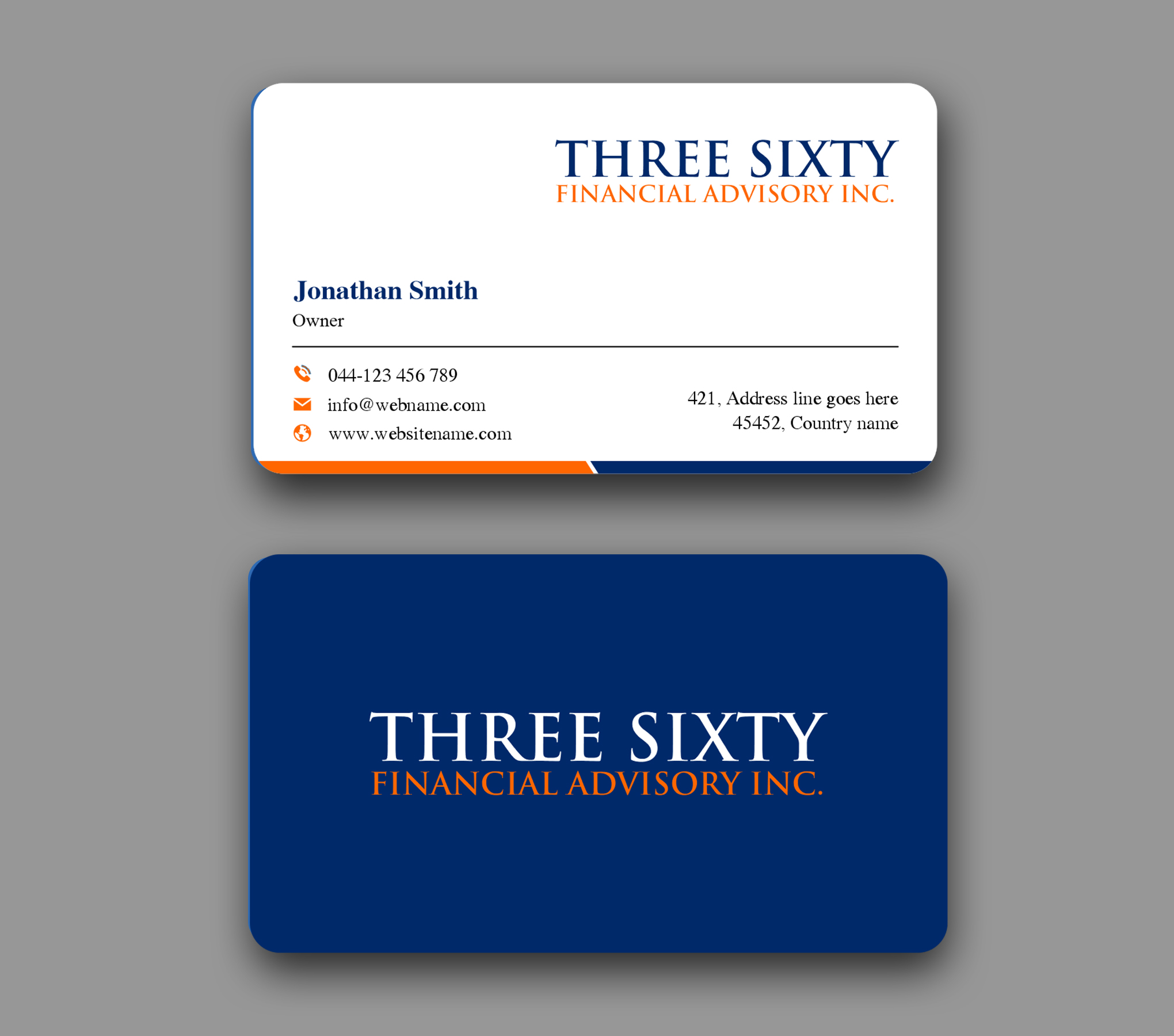 Business Card Design by JS Desiger for ThreeSixty Financial Advisory Inc. | Design #35491887